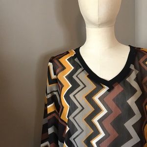 Missoni x Target Chevron v-neck chiffon pullover size L